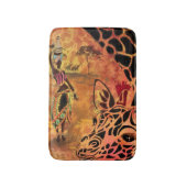 Afrikaanse vrouw en Giraffe Bath Mat (Voorkant Verticaal)