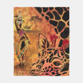 Afrikaanse vrouw en giraffe fleece deken (Voorkant)