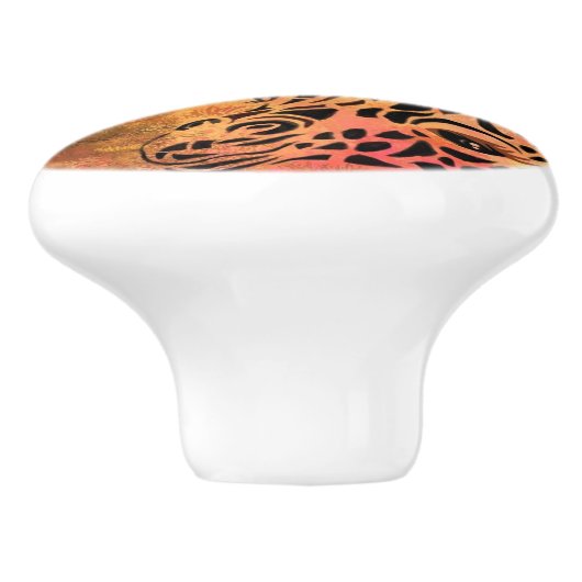 Afrikaanse vrouw en Giraffe keramische knop (Zijkant)