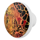 Afrikaanse vrouw en Giraffe keramische knop (Rechts)