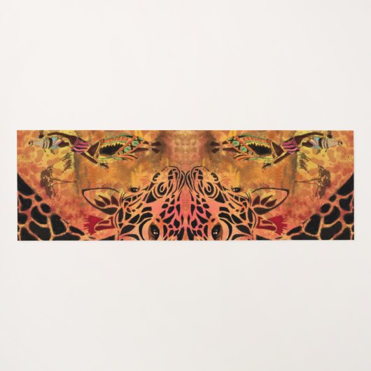 Afrikaanse vrouw en Giraffe yogamat (Achterkant (horizontaal))