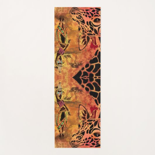 Afrikaanse vrouw en Giraffe yogamat (Voorkant)