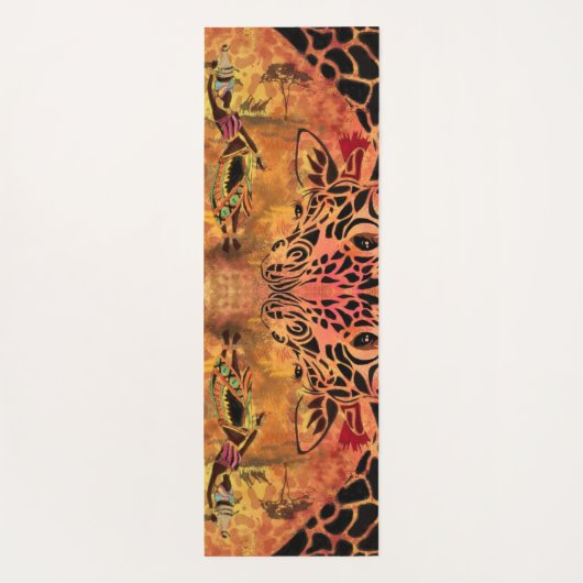 Afrikaanse vrouw en Giraffe yogamat (Achterkant)
