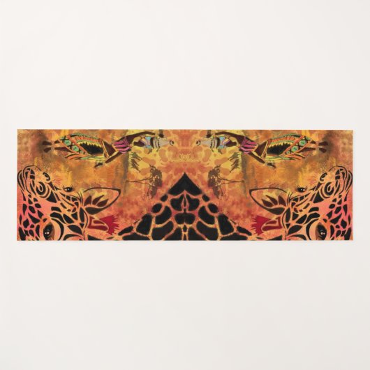 Afrikaanse vrouw en Giraffe yogamat (Voorkant (horizontaal))