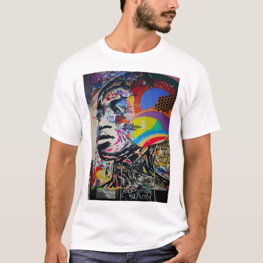 Afrikaanse vrouw graffiti art t-shirt (Voorkant)