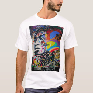 Afrikaanse vrouw graffiti-kunst t-shirt