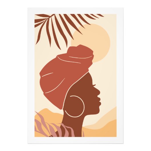 Afrikaanse vrouw in tulband foto afdruk (Voorkant)