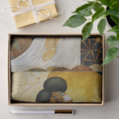 Afrikaanse Vrouw in Witte Decoupage Weefseldocumen Tissuepapier (Geschenk)