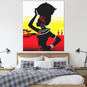 Afrikaanse vrouw kunst canvas afdruk (Insitu (Slaapkamer))