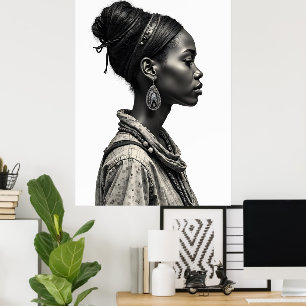 Afrikaanse vrouw kunst ontwerp tekening poster