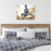 Afrikaanse vrouw Landschap Stretched Canvas Print (Insitu (Slaapkamer))