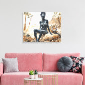 Afrikaanse vrouw Landschap Stretched Canvas Print (Insitu (Woonkamer))