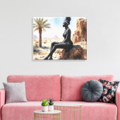Afrikaanse vrouw Landschap Stretched Canvas Print (Insitu (Woonkamer))