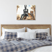 Afrikaanse vrouw Landschap Stretched Canvas Print (Insitu (Slaapkamer))