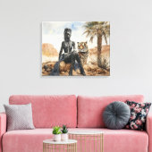 Afrikaanse vrouw Landschap Stretched Canvas Print (Insitu (Woonkamer))