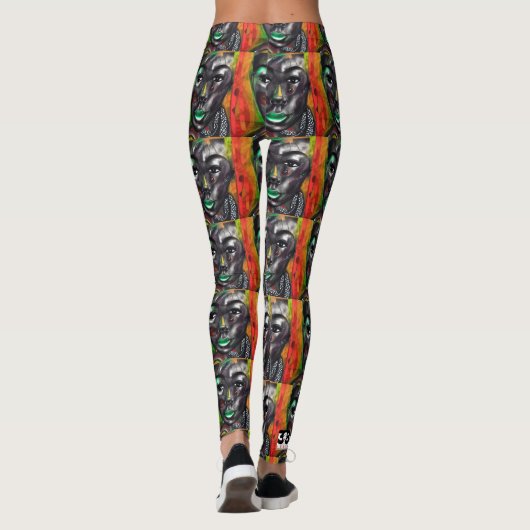 Afrikaanse vrouw leggings (Achterkant)