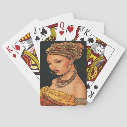 Afrikaanse vrouw, Marie Leveou,  stijl Speelkaarten (Achterkant)