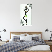 Afrikaanse vrouw met jug Silhouette 2 Canvas Afdru Afdruk (Insitu (Slaapkamer))