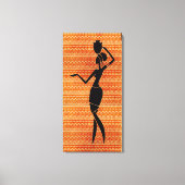 Afrikaanse vrouw met Jug Silhouette Canvas Afdruk (Voorkant)