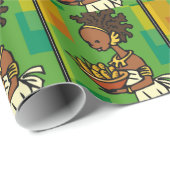 Afrikaanse vrouw met kom van Korn Cadeaupapier (Rol Hoek)