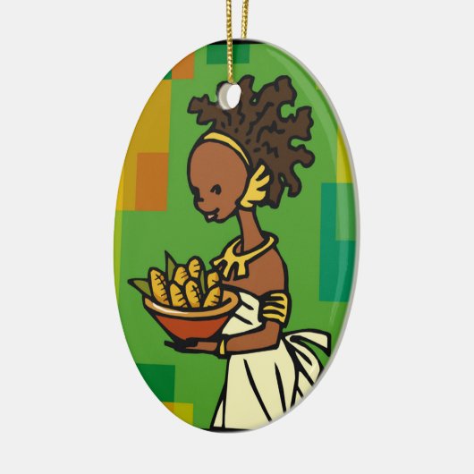 Afrikaanse vrouw met kom van Korn Keramisch Ornament (Links)