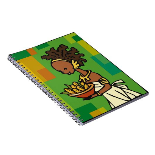 Afrikaanse vrouw met kom van Korn Notitieboek (Rechterzijde)