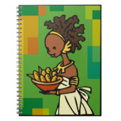 Afrikaanse vrouw met kom van Korn Notitieboek (Voorkant)