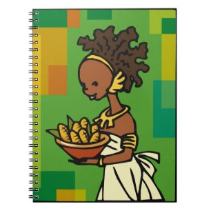 Afrikaanse vrouw met kom van Korn Notitieboek