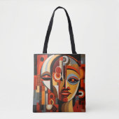 Afrikaanse vrouw met kubisme tote bag (Voorkant)