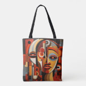 Afrikaanse vrouw met kubisme tote bag (Achterkant)
