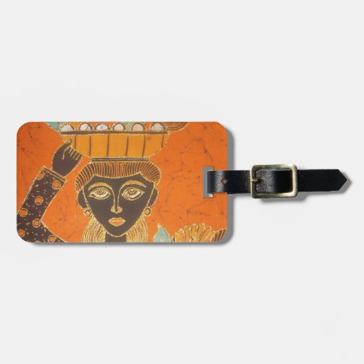 Afrikaanse vrouw met mand art print bagagelabel (Voorkant horizontaal)