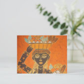 Afrikaanse vrouw met mand art print briefkaart (Staand voorkant)