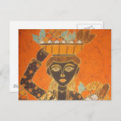 Afrikaanse vrouw met mand art print briefkaart (Voorkant / Achterkant)