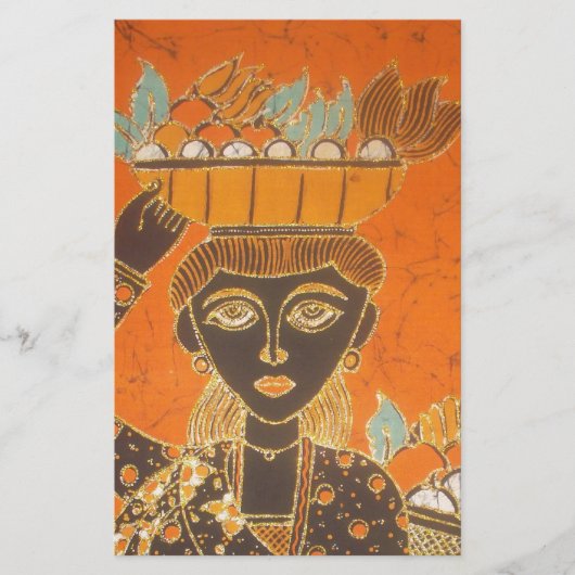 Afrikaanse vrouw met mand art print briefpapier (Voorkant)