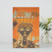 Afrikaanse vrouw met mand art print briefpapier (Staand voorkant)