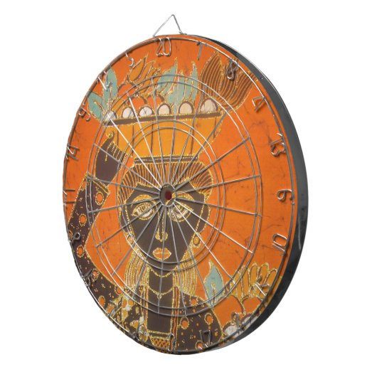 Afrikaanse vrouw met mand art print dartbord (Voorkant Rechts)