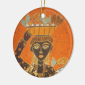 Afrikaanse vrouw met mand art print keramisch ornament (Links)