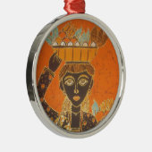 Afrikaanse vrouw met mand art print metalen ornament (Rechts)