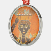 Afrikaanse vrouw met mand art print metalen ornament (Links)