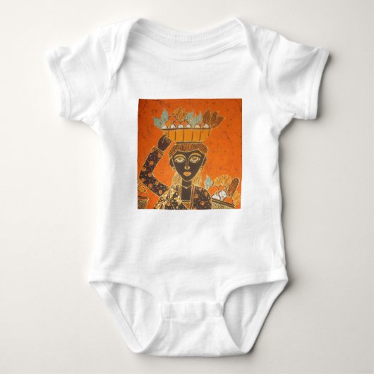 Afrikaanse vrouw met mand art print romper (Voorkant)