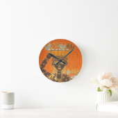 Afrikaanse vrouw met mand art print ronde klok (Huis)