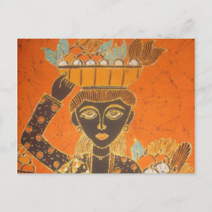 Afrikaanse vrouw met mand Kunstprint Briefkaart
