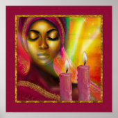 Afrikaanse vrouw met moderne kaarsdoek poster (Voorkant)