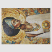 Afrikaanse Vrouw met Riem Decoupage Weefseldocumen Tissuepapier (Voorkant)