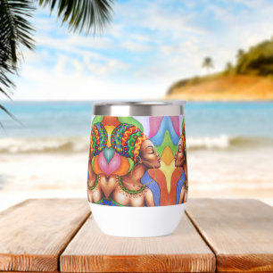 Afrikaanse vrouw met was traditionele stof