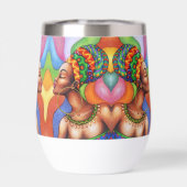 Afrikaanse vrouw met was traditionele stof (Achterkant)