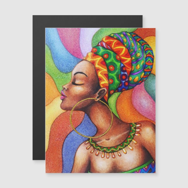 Afrikaanse vrouw met was traditionele stof (Voorkant / Achterkant)