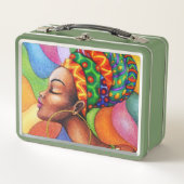 Afrikaanse vrouw met was traditionele stof (Voorkant)