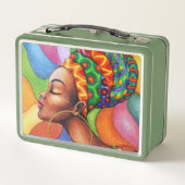 Afrikaanse vrouw met was traditionele stof (Achterkant)