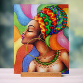 Afrikaanse vrouw met was traditionele stof acryl bord (Neutraal)